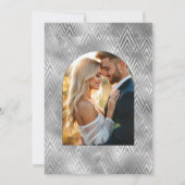 Modern Black & Silver Gatsby Art Deco Wedding 招待状 (裏面)