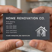 Modern Black & Silver Industrial Home Renovation 名刺