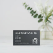 Modern Black & Silver Industrial Home Renovation 名刺 (スタンド正面)