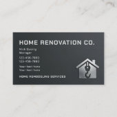 Modern Black & Silver Industrial Home Renovation 名刺 (正面)