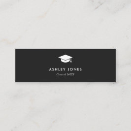 Modern Black Simple Graduation Name Card スキニー名刺