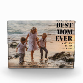 Modern Black Simple Kids Names Best Mom Ever フォトブロック