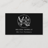 Modern Black Social Media QR Code Business Logo 名刺 (正面)