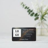 Modern Black Star Custom Logo and QR Code  名刺 (スタンド正面)