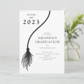 Modern Black Tassel Graduation Party Invitation 招待状 (スタンド正面)