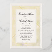 Modern Black Tie Deco Wedding 箔招待状 (正面)