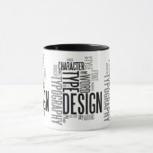 Modern Black Typography Design Mug マグカップ (中央)