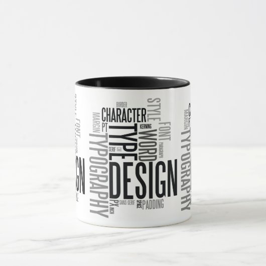 Modern Black Typography Design Mug マグカップ (中央)