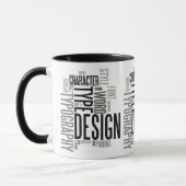 Modern Black Typography Design Mug マグカップ (左)