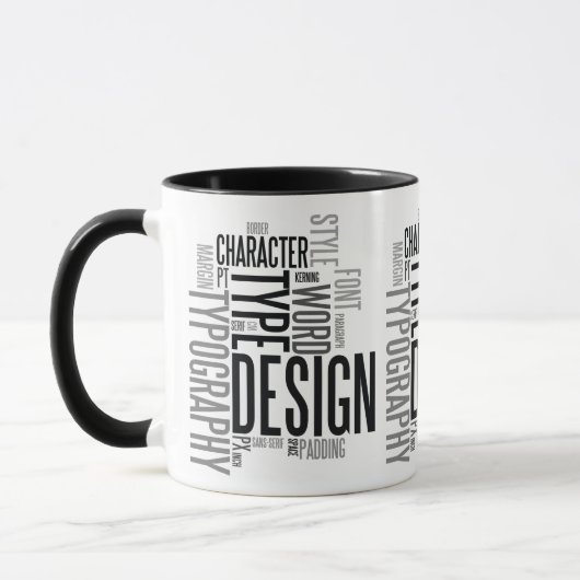 Modern Black Typography Design Mug マグカップ (左)