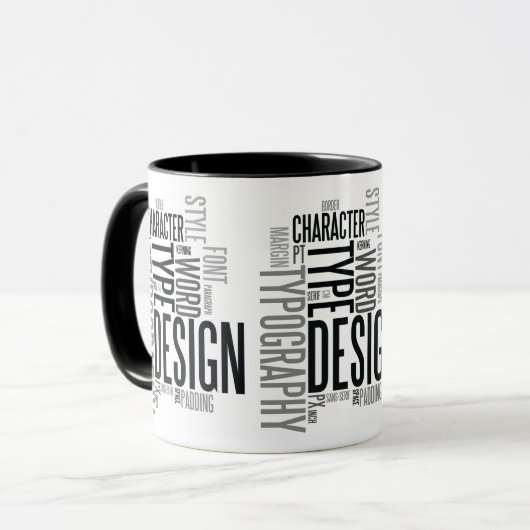 Modern Black Typography Design Mug マグカップ (正面左)