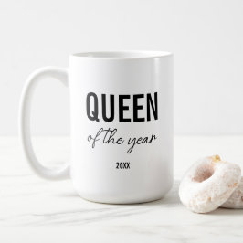Modern Black Typography Simple Personalized Queen コーヒーマグカップ