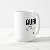 Modern Black Typography Simple Personalized Queen コーヒーマグカップ (正面右)