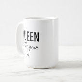 Modern Black Typography Simple Personalized Queen コーヒーマグカップ (正面左)