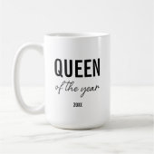 Modern Black Typography Simple Personalized Queen コーヒーマグカップ (左)