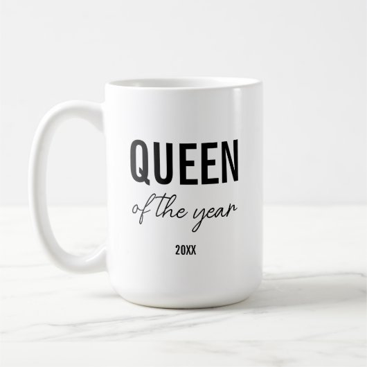 Modern Black Typography Simple Personalized Queen コーヒーマグカップ (左)