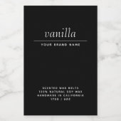 Modern black wax melts packaging label フードラベル (シングルラベル)