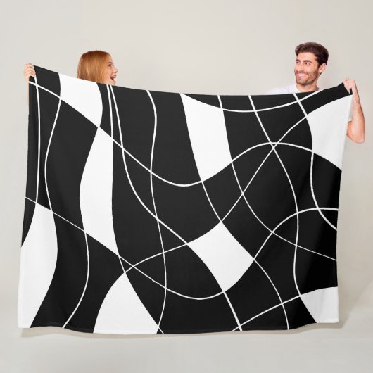modern Black &white abstract pattern  フリースブランケット (インサイチュ)