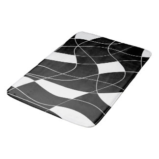 modern Black &white abstract pattern Bath Mat バスマット