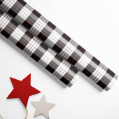 Modern Black White and Red Plaid Wrapping Paper ラッピングペーパー