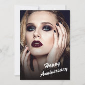 Modern Black & White Anniversary Flat Card 招待状 (正面)