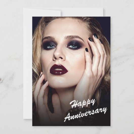 Modern Black & White Anniversary Flat Card 招待状 (正面)