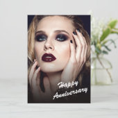 Modern Black & White Anniversary Flat Card 招待状 (スタンド正面)