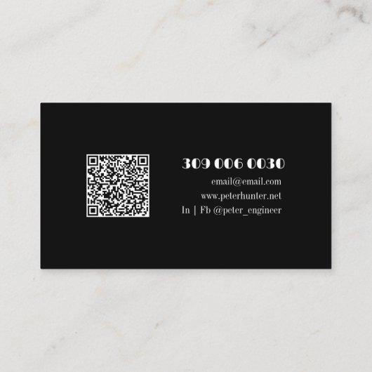 Modern Black & White Architectural Engineer  名刺 (裏面)