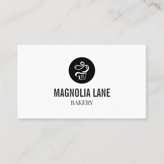 Modern Black White Bakery Business  名刺 (正面)