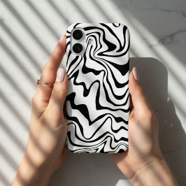 Modern Black & White Bi-Color Case for iPhone 16  iPhone 16ケース