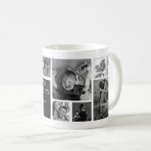 Modern Black & White Birthday 11 Photo コーヒーマグカップ (正面右)