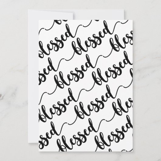 Modern Black & White “Blessed” Script Photo シーズンカード (裏面)