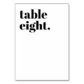 Modern Black & White Bold Typography  Wedding テーブルナンバー (裏面)