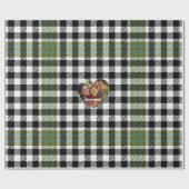 Modern Black & White Buffalo Plaid Christmas Photo ラッピングペーパー (フラット)