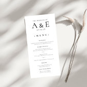 Modern Black & White Couples Monogram Wedding メニュー