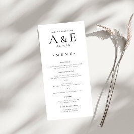 Modern Black & White Couples Monogram Wedding メニュー