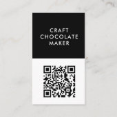 Modern Black White Craft Chocolate Maker QR Code 名刺 (裏面)