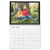 Modern Black White Custom Family Photo Calendar カレンダー (3月 2026)