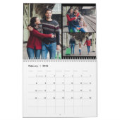 Modern Black White Custom Family Photo Calendar カレンダー (2月 2026)