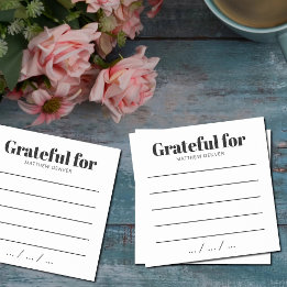 Modern Black & White Daily Grateful Gratitude Note ポストイット