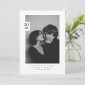 Modern Black White Editorial Photo Save the Date セーブザデート (スタンド正面)