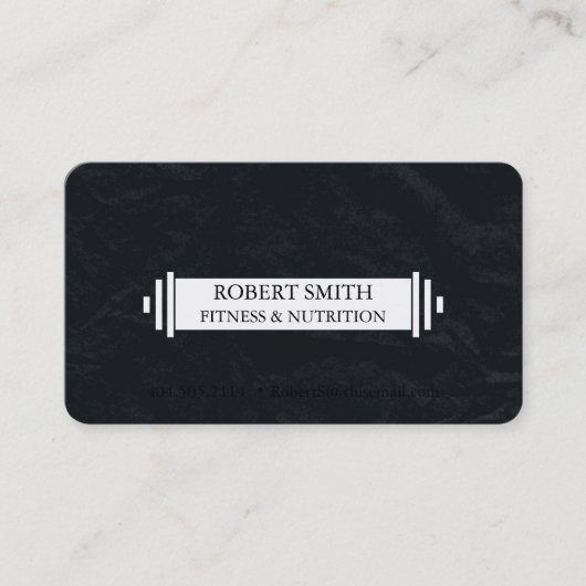 Modern Black & White Fitness Trainer Coach Chic  名刺 (正面)