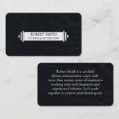 Modern Black & White Fitness Trainer Coach Chic  名刺 (正面/裏面)