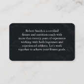 Modern Black & White Fitness Trainer Coach Chic 名刺 (裏面)