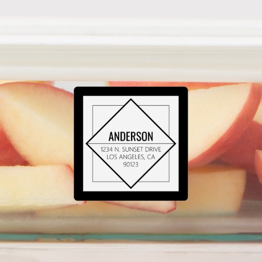 Modern Black & White Geometric  ラベル (貼付)