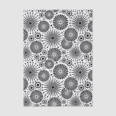 Modern Black White Geometric Flowers Starburst  薄葉紙 (正面)