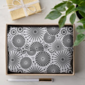 Modern Black White Geometric Flowers Starburst  薄葉紙 (ギフト)