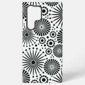 Modern Black White Geometric Flowers Starburst  Samsung Galaxyケース (裏面)