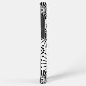 Modern Black White Geometric Flowers Starburst  Samsung Galaxyケース (右側面)