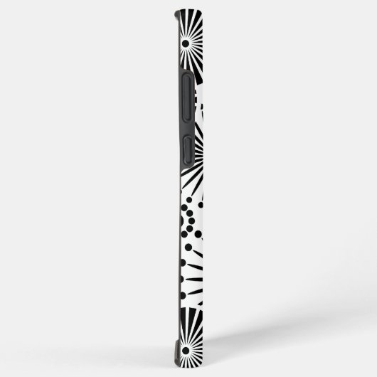 Modern Black White Geometric Flowers Starburst  Samsung Galaxyケース (右側面)